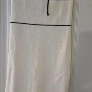 Fashion Nova Ivory Midi Dress with Ebony Accents